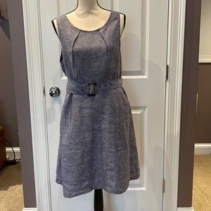 Tahari 100% Linen Belted Dress
